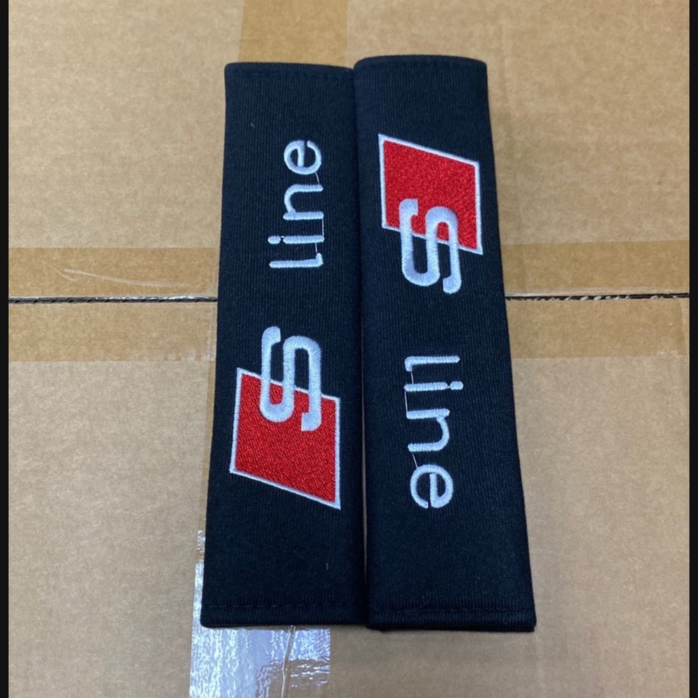 AUDI SS Line Black Seat Belt Covers
